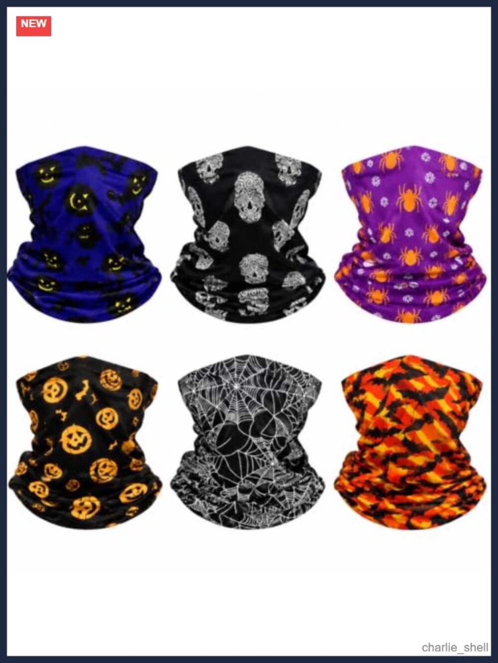 6 Pc Seamless Breathable Neck Gaiter Balaclava Face Mask Set